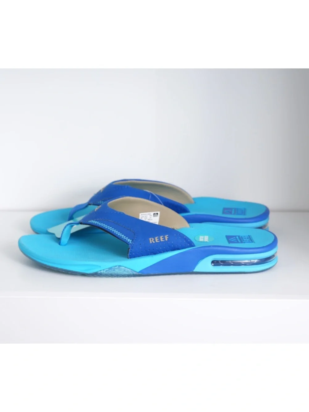 Reef Fanning Flip Flops Blue Activated Bottle Opener Sandal CJ6657 US 11 EU 44